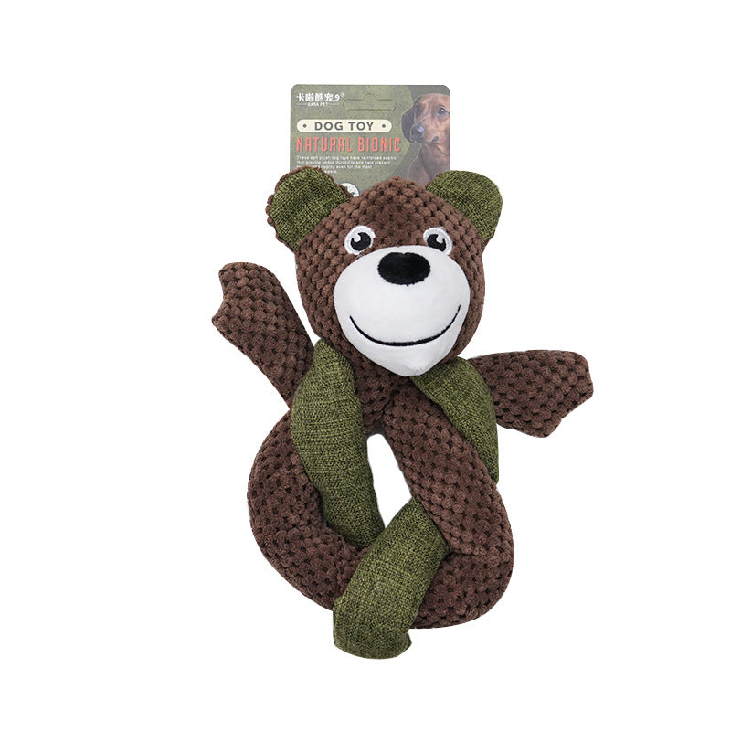 Amazon dog sound toy self-hi to relieve boredom, molar teeth, bite-resistant rabbit plush medium and large dog pet products