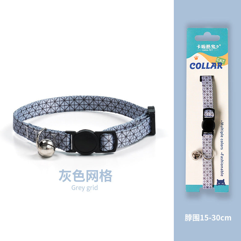 Cat collar, kitten woven necklace, neck ring, bell, anti-choking adjustable, comfortable safety buckle, pet ornament