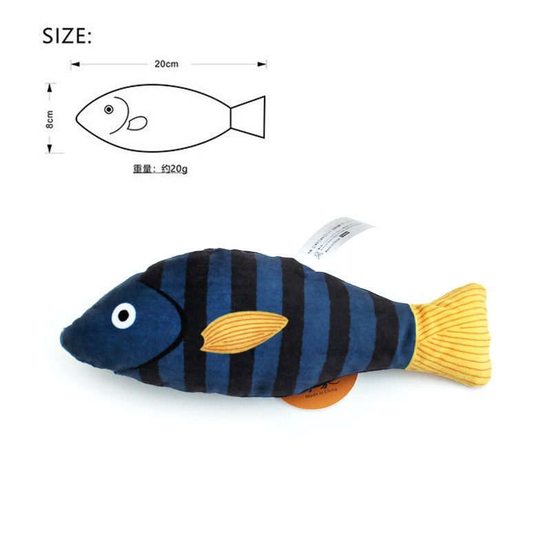 Cat Toys Fish Simulation Peppermint Self-Hi Relieving Boredom Grinding Teeth Resistant Bite Teaser Cat Sticks Kitten Pet Supplies Cat Toys