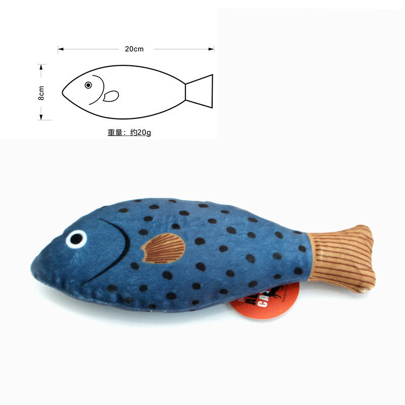 Cat Toys Fish Simulation Peppermint Self-Hi Relieving Boredom Grinding Teeth Resistant Bite Teaser Cat Sticks Kitten Pet Supplies Cat Toys