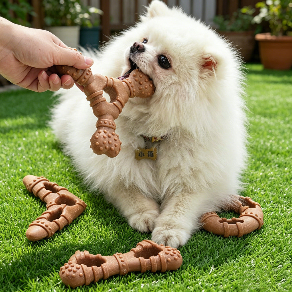 Cross-border popular dog toys imitation bone grinding stick bite-resistant teeth cleaning self-hi to relieve boredom small and medium dog pet toys