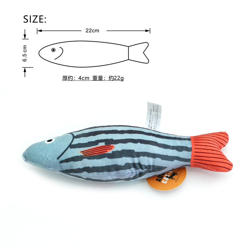 Cat Toys Fish Simulation Peppermint Self-Hi Relieving Boredom Grinding Teeth Resistant Bite Teaser Cat Sticks Kitten Pet Supplies Cat Toys