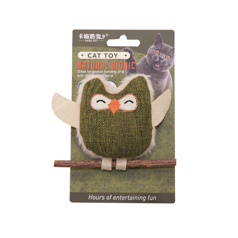 Amazon Cat Toys Self-Hi Catnip Feather Wood Polygonum Teeth Grinding Stick Teeth Cleansing and Bite-resistant Pet Supplies