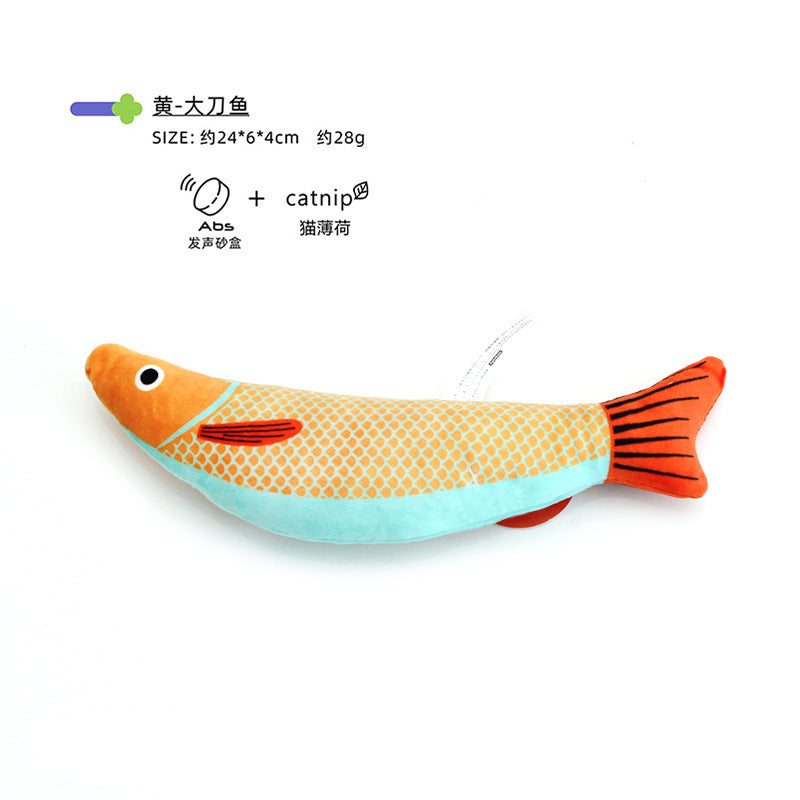 Cat Toys Fish Simulation Peppermint Self-Hi Relieving Boredom Grinding Teeth Resistant Bite Teaser Cat Sticks Kitten Pet Supplies Cat Toys