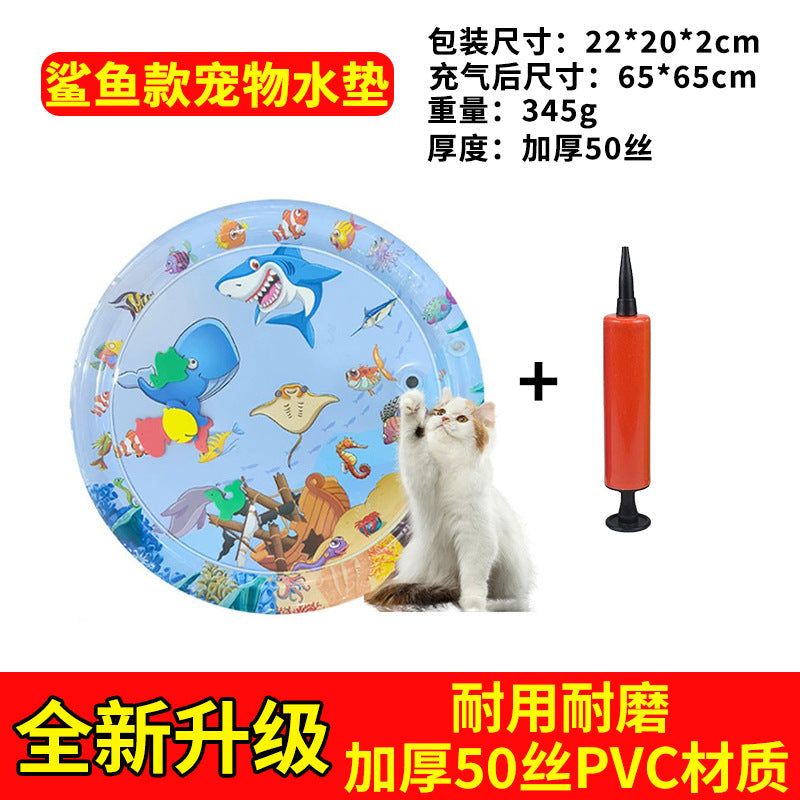 Summer explosion environmentally friendly PVC round extra thick scratch-resistant pet toy ice pad cat and dog special pet water pad wholesale