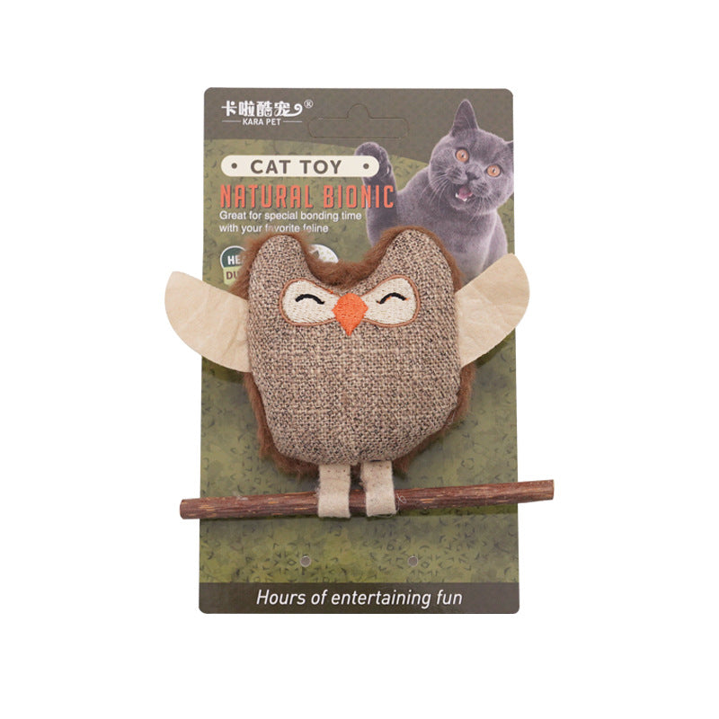 Amazon Cat Toys Self-Hi Catnip Feather Wood Polygonum Teeth Grinding Stick Teeth Cleansing and Bite-resistant Pet Supplies