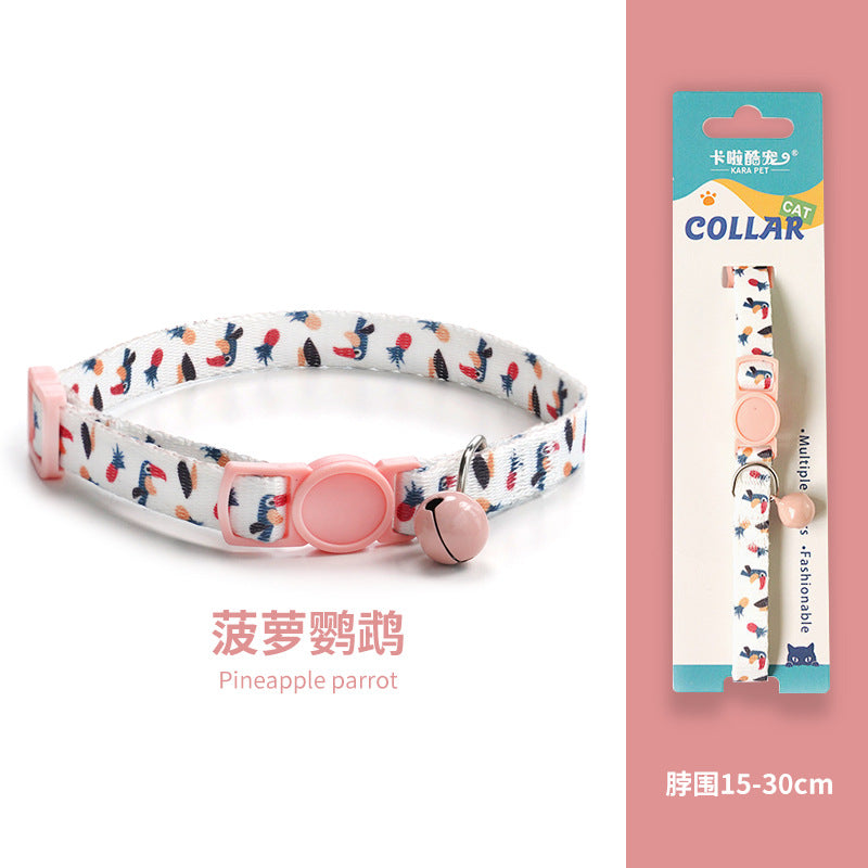 Cat collar, kitten woven necklace, neck ring, bell, anti-choking adjustable, comfortable safety buckle, pet ornament