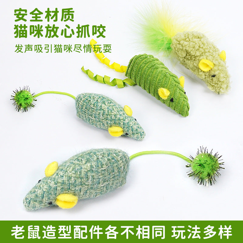Cat toy simulation mouse three packs catnip self-hi to relieve boredom cat stick kitten grinding teeth pet toy