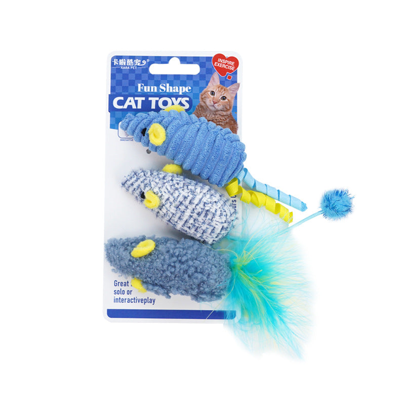 Cat toy simulation mouse three packs catnip self-hi to relieve boredom cat stick kitten grinding teeth pet toy