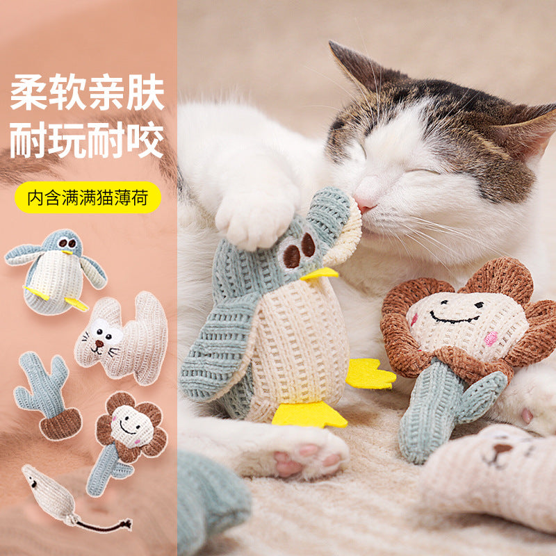 Cat Toys Self-Hi Boredom Catnip Grinding Tooth Resistant Kitten Plush Cat Teaser Stick Pet Supplies Cat Toys