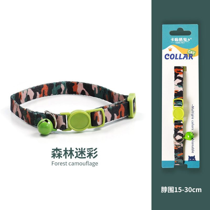 Cat collar, kitten woven necklace, neck ring, bell, anti-choking adjustable, comfortable safety buckle, pet ornament