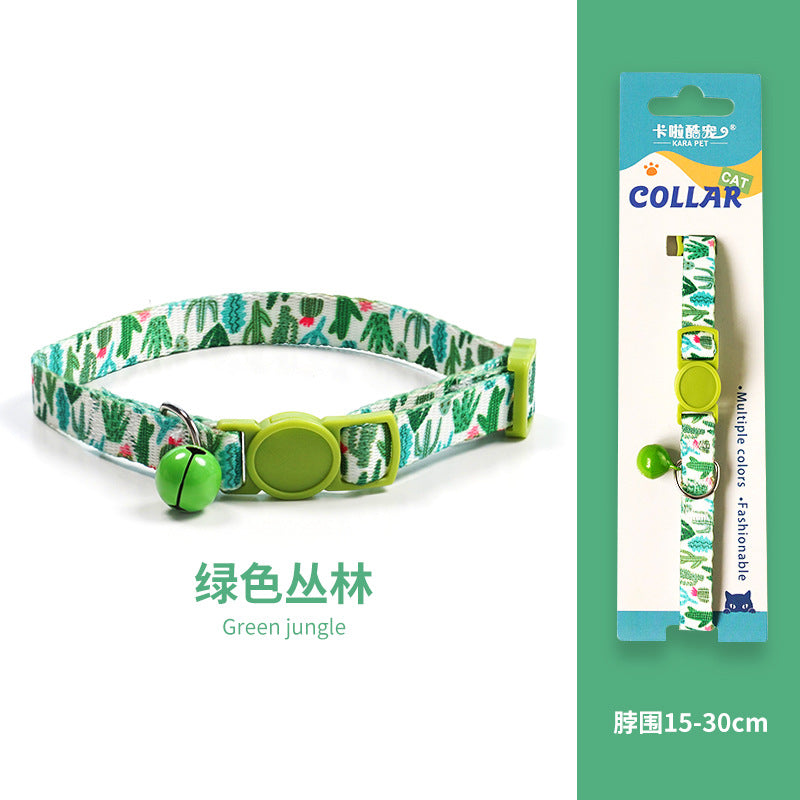 Cat collar, kitten woven necklace, neck ring, bell, anti-choking adjustable, comfortable safety buckle, pet ornament