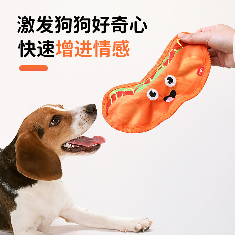 Cross-border dog toys are resistant to clenching and grinding teeth. They can relieve boredom and sound. Simulated burgers and French fries can't bite. Pet toys